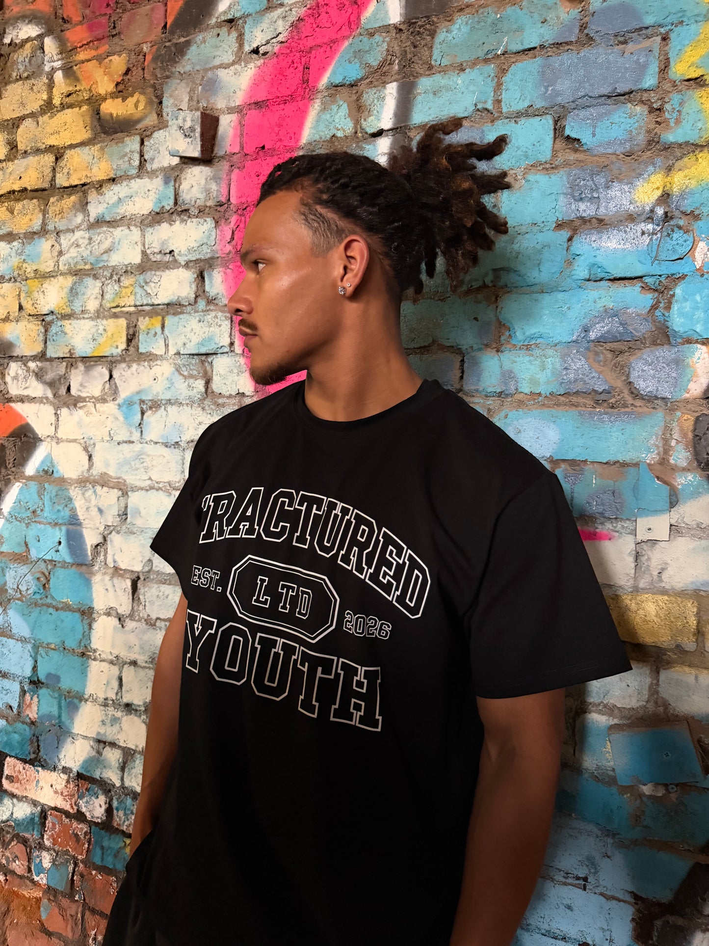Established Oversized Black Tee
